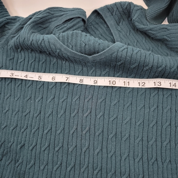 Talbots Womens Sweater Size Large Pima Cotton Pullover Cable Knit - Picture 8 of 9